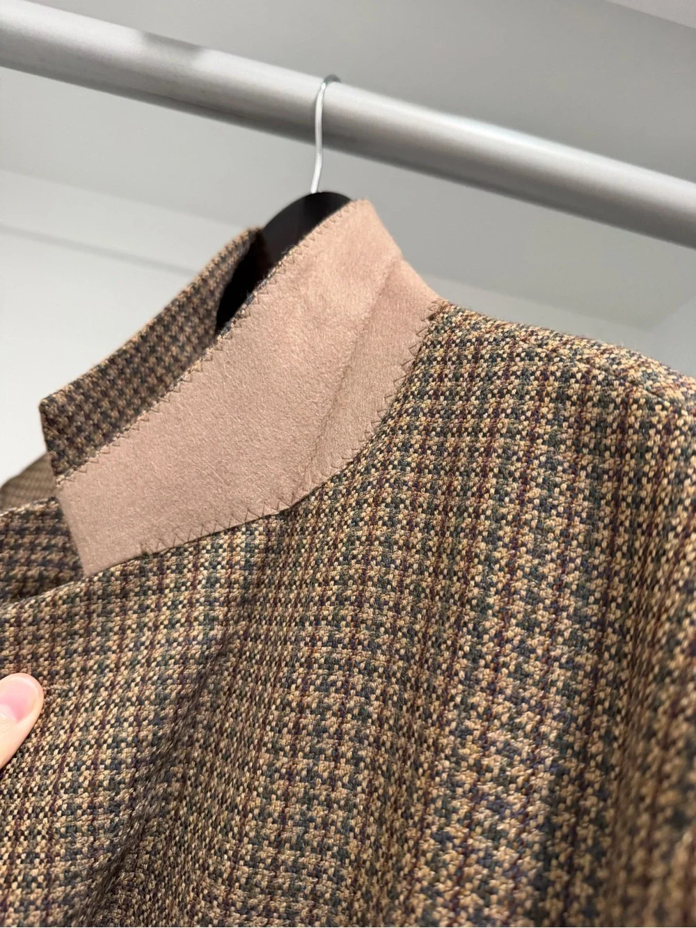 Oscar De La Renta‎ Houndstooth Tweed Wool Mens Blazer Sports Coat Jacket 42R